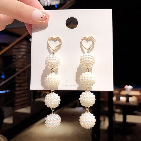 korean imitation pearl long dangle gold earrings for women beads hanging drop earings female brincos fashion jewelry, Silver
korean imitation pearl long dangle gold earrings for women beads hanging drop earings female brincos fashion jewelry, Silver