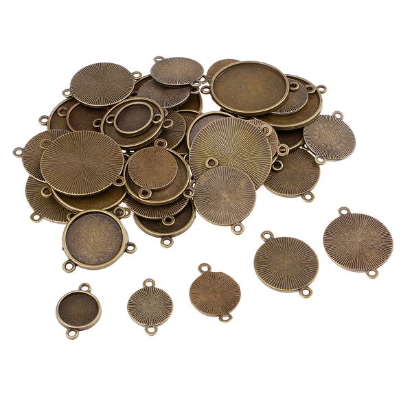 48 pieces bronze blank round p cabochon bezel pendants tray blanks base with double bail diy jewelry making accessories 12mm-25mm, Black
48 pieces bronze blank round p cabochon bezel pendants tray blanks base with double bail diy jewelry making accessories 12mm-25mm, Black