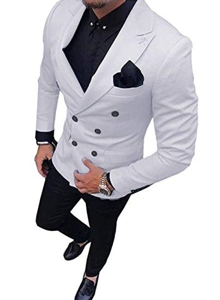 custom made men suits lapel 2 pieces jacket and pants for wedding groom prom party tuxedos masculino blazers, White;black
custom made men suits lapel 2 pieces jacket and pants for wedding groom prom party tuxedos masculino blazers, White;black