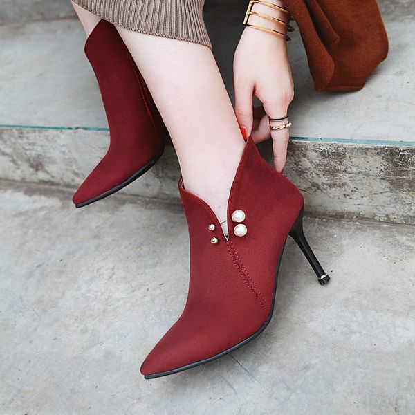 oud301505high heeled pointy pearl zipper, pure color wedding banquet, spring and autumn ankle boots, Black
oud301505high heeled pointy pearl zipper, pure color wedding banquet, spring and autumn ankle boots, Black