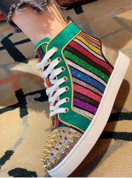 2019 luxury sneaker spikes for men lace- up trainers red bottom shoes fashion casual shoes flats colorful brand casual flats leather, Black
2019 luxury sneaker spikes for men lace- up trainers red bottom shoes fashion casual shoes flats colorful brand casual flats leather, Black