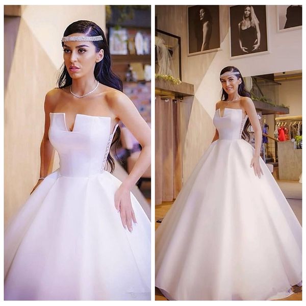 strapless a-line wedding dresses 2020 formal beaded pearls long bridal gowns customized vestidos de marriage cheap, White
strapless a-line wedding dresses 2020 formal beaded pearls long bridal gowns customized vestidos de marriage cheap, White