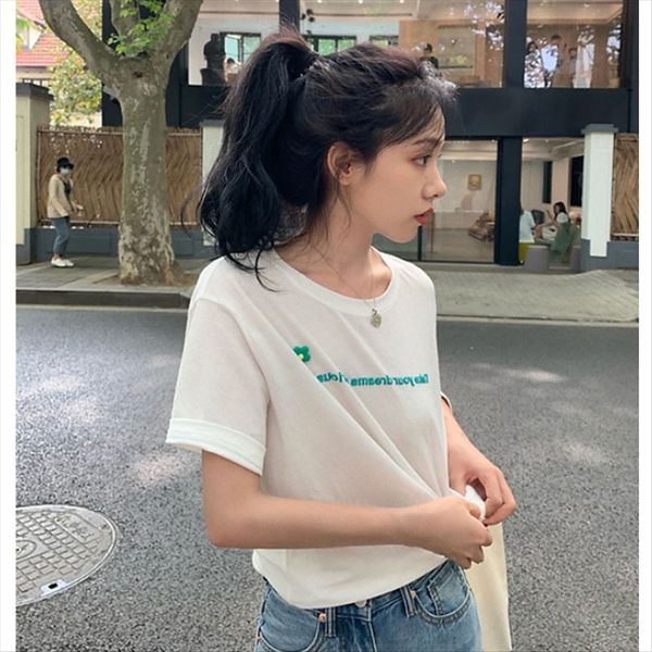 small flower letter t- outfit student clothes t-shirt 2020 women's short sleeve loose student wear base shirt fashion, White
small flower letter t- outfit student clothes t-shirt 2020 women's short sleeve loose student wear base shirt fashion, White