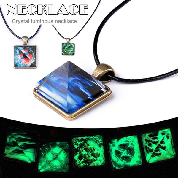 geometric luminous necklace glow in the dark vintage crystal pyramid pendant necklace @m23, Silver
geometric luminous necklace glow in the dark vintage crystal pyramid pendant necklace @m23, Silver