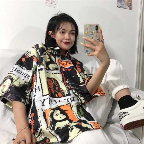 harajuku short sleeve women blouses tiktok kpop turn-down collar summer vintage plus size clothing 2020 new womens shirts, White
harajuku short sleeve women blouses tiktok kpop turn-down collar summer vintage plus size clothing 2020 new womens shirts, White