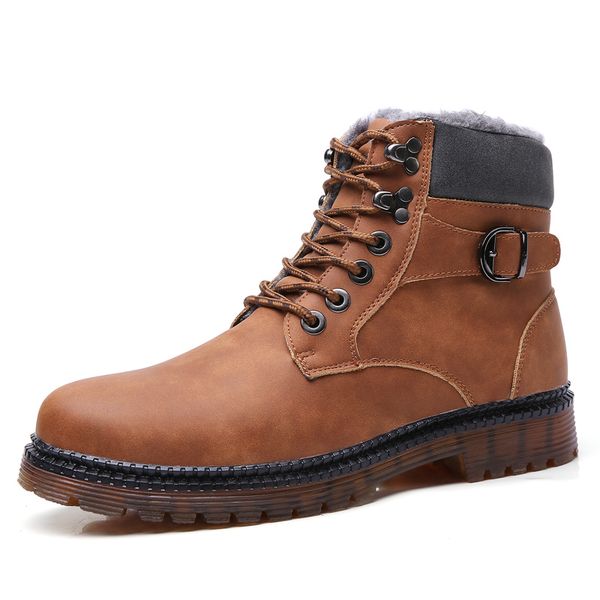 new super warm plush men's winter split leather ankle boots waterproof snow boots winter motorcycle men, Black
new super warm plush men's winter split leather ankle boots waterproof snow boots winter motorcycle men, Black