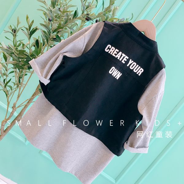 korean version of foreign gas children's wear 2019 autumn dress new girl loose vest long t-shirt dress two-piece suit, White
korean version of foreign gas children's wear 2019 autumn dress new girl loose vest long t-shirt dress two-piece suit, White