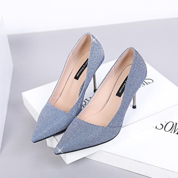 single shoes ladies 2019 spring and summer wild sequins cloth pointed shallow mouth stiletto high heels women wedding shoes, Black
single shoes ladies 2019 spring and summer wild sequins cloth pointed shallow mouth stiletto high heels women wedding shoes, Black