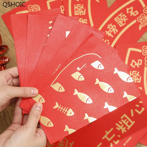 60pcs/set new year's red envelope chinese character interesting text red envelopes cute