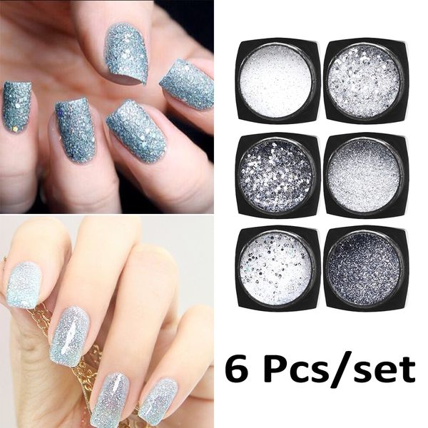 6 pcs/set sequins white glitter powder shiny gold silver glitter nail art powder dust fairy dust makeup manicure nail decoration, Silver;gold
6 pcs/set sequins white glitter powder shiny gold silver glitter nail art powder dust fairy dust makeup manicure nail decoration, Silver;gold
