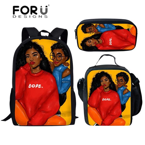 forudesigns black women african girl print 3pcs school bags set for kids primary schoolbag children school bag students bookbag
forudesigns black women african girl print 3pcs school bags set for kids primary schoolbag children school bag students bookbag
