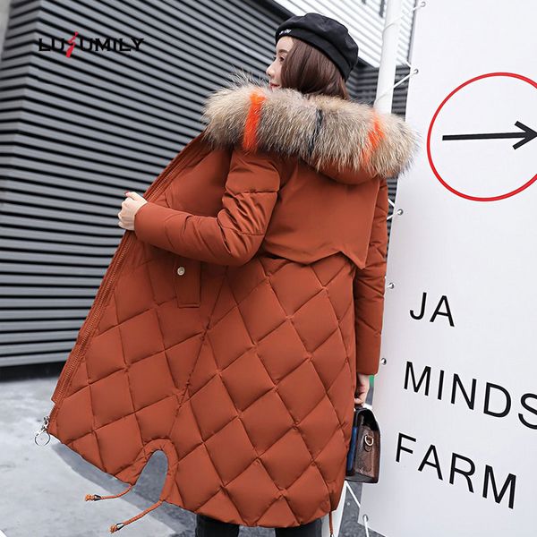 lusumily winter jacket women 2019 cotton coats big fur collar female parka thick cotton padded jackets lining ladies outerwear, Black
lusumily winter jacket women 2019 cotton coats big fur collar female parka thick cotton padded jackets lining ladies outerwear, Black