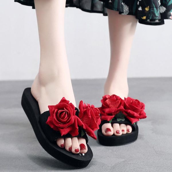 sagace women slippers floral wedges bohemian style sandals girls slippers beach shoes thick women shoes casual, Black
sagace women slippers floral wedges bohemian style sandals girls slippers beach shoes thick women shoes casual, Black