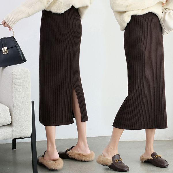 skirts fashion women 70-80cm elastic band autumn winter warm knitted straight skirt ribbed mid-long solid vintage, Black
skirts fashion women 70-80cm elastic band autumn winter warm knitted straight skirt ribbed mid-long solid vintage, Black