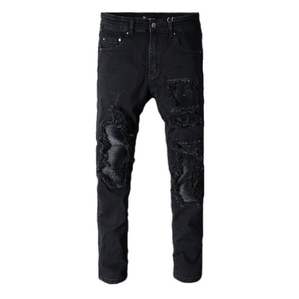 2019 new fashion slim demin pants high street black irregular hole trousers mens patch elastic designer jeans light drawstring size 29-42, Blue
2019 new fashion slim demin pants high street black irregular hole trousers mens patch elastic designer jeans light drawstring size 29-42, Blue