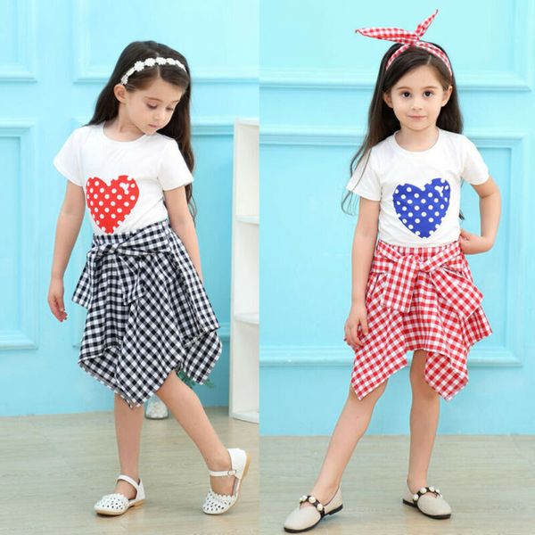 Baby Girl Cotton Round Neck Leisure T-shirt Top Irregular Hem Plaid Skirt 2pcs Summer Toddler Girl Sweet Fashion Casual Clothes
Baby Girl Cotton Round Neck Leisure T-shirt Top Irregular Hem Plaid Skirt 2pcs Summer Toddler Girl Sweet Fashion Casual Clothes