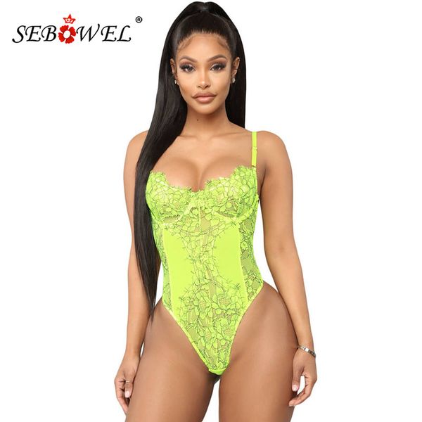 sebowel woman fluorescent green/white floral lace hollow out sleeveless bodysuit adjustable straps female body clothes, Black;white
sebowel woman fluorescent green/white floral lace hollow out sleeveless bodysuit adjustable straps female body clothes, Black;white