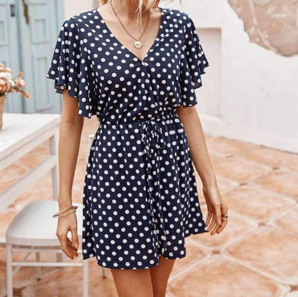 fashion woman polka dot floral jumpsuit v-neck waist ruffle short-sleeved shorts rompers casual clothing wholesale, Black;white
fashion woman polka dot floral jumpsuit v-neck waist ruffle short-sleeved shorts rompers casual clothing wholesale, Black;white