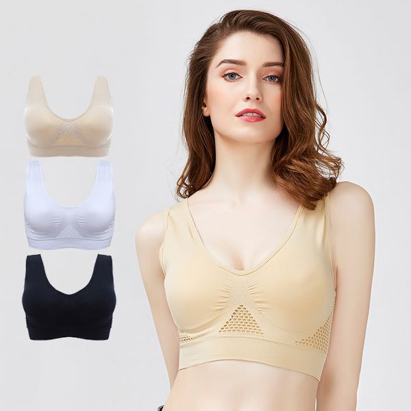 sports bra large size women gym women new design comfort bra hollow mesh breathable yoga shockproof sports support fitness bras, White;black
sports bra large size women gym women new design comfort bra hollow mesh breathable yoga shockproof sports support fitness bras, White;black