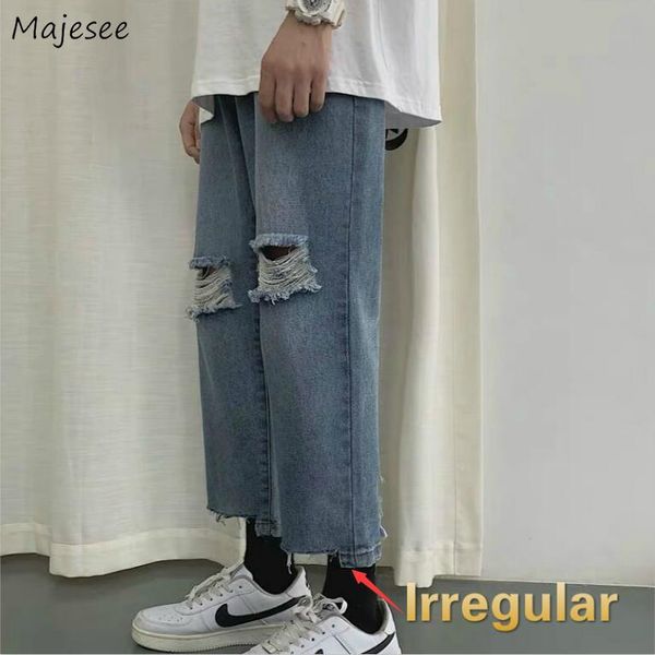 men jeans irregular holes chic retro ankle-length casual mens korean style denim trousers hip-hop streetwear new bf, Blue
men jeans irregular holes chic retro ankle-length casual mens korean style denim trousers hip-hop streetwear new bf, Blue