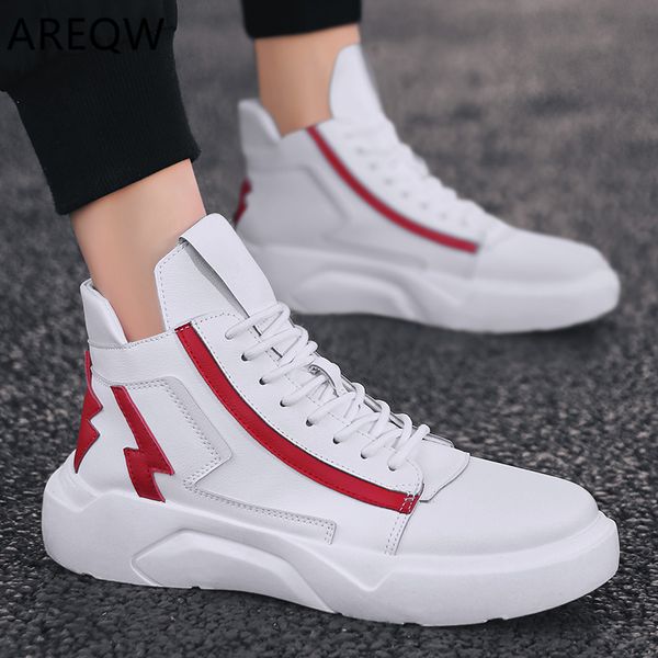 2019 leather casual shoes men high big size couple shoes lace up sneakers outdoor male footwear, Black
2019 leather casual shoes men high big size couple shoes lace up sneakers outdoor male footwear, Black