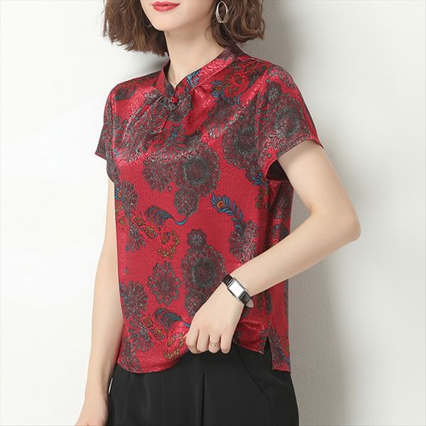 2020 imitation t- national style and silk t-shirt silk printing mother's wear loose base shirt women's short sleeve 05503, White
2020 imitation t- national style and silk t-shirt silk printing mother's wear loose base shirt women's short sleeve 05503, White