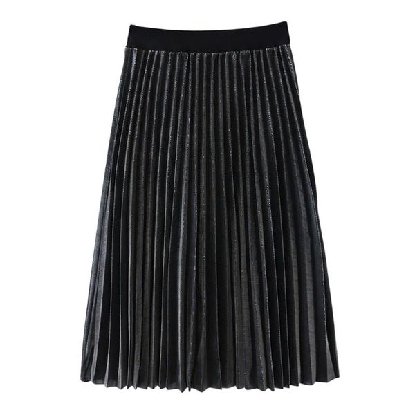 women fashion skirts high waist pleated solid color skirt female elastic waist skirt clothing 2020 lady casual stretchy skirts, Black
women fashion skirts high waist pleated solid color skirt female elastic waist skirt clothing 2020 lady casual stretchy skirts, Black