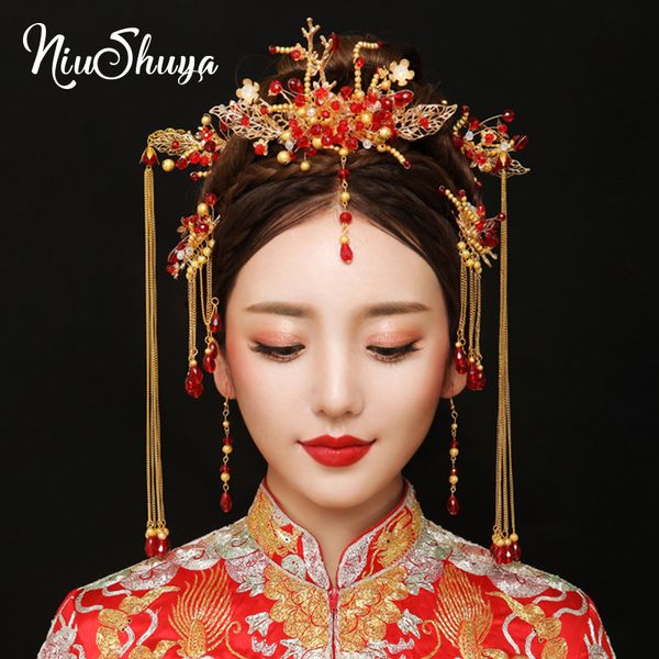 niushuya traditional chinese bride headdress costume hairclips floral hairpin wedding hairwear pgraphy hair stick accessory, Golden;white
niushuya traditional chinese bride headdress costume hairclips floral hairpin wedding hairwear pgraphy hair stick accessory, Golden;white