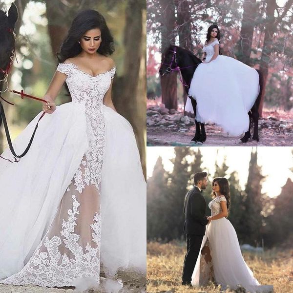 арабский aso ebi overskirts оболочка свадебные платья сексуальная с плеча аппликация кружева иллюзия свадебные платья со съемным поездом хал, White
арабский aso ebi overskirts оболочка свадебные платья сексуальная с плеча аппликация кружева иллюзия свадебные платья со съемным поездом хал, White