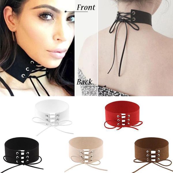 hirigin fashion women leather necklace women bandage ring neckwear punk gothic choker vintage velvet leather necklace, Blue;gray
hirigin fashion women leather necklace women bandage ring neckwear punk gothic choker vintage velvet leather necklace, Blue;gray