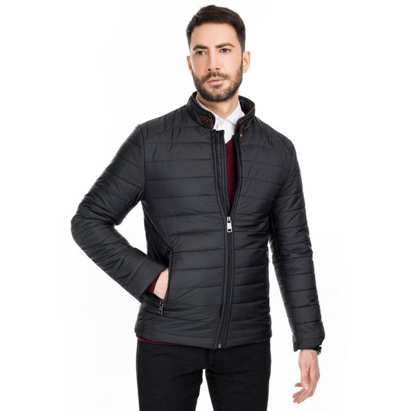 buratti upright collar coat male coat 556 b79000, Black