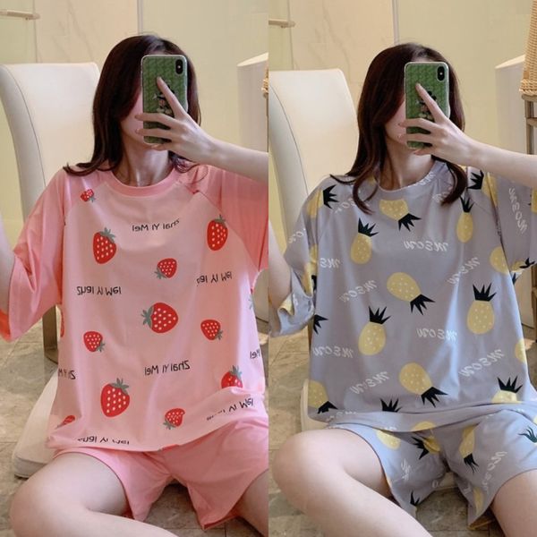pure cotton suit casual cloth bag suit home clothes pajamas sweet pullover large size summer short-sleeved student home clothes, Blue;red
pure cotton suit casual cloth bag suit home clothes pajamas sweet pullover large size summer short-sleeved student home clothes, Blue;red