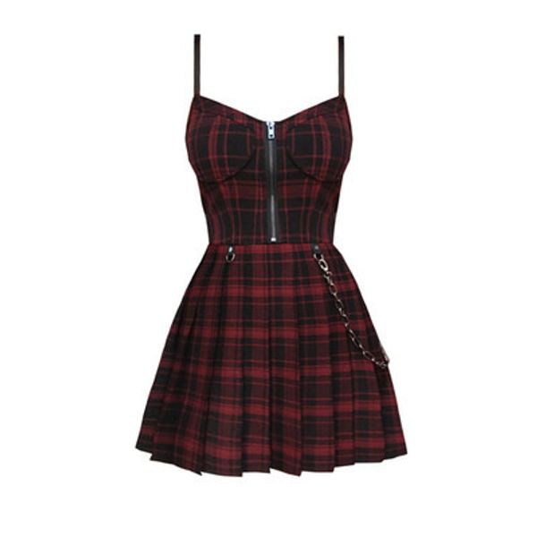 ruibbit primavera verano estilo preppy gótico chicas sling vestido rojo negro a cuadros plisado mujeres sin mangas mini vestidos cortos, Black;gray
ruibbit primavera verano estilo preppy gótico chicas sling vestido rojo negro a cuadros plisado mujeres sin mangas mini vestidos cortos, Black;gray