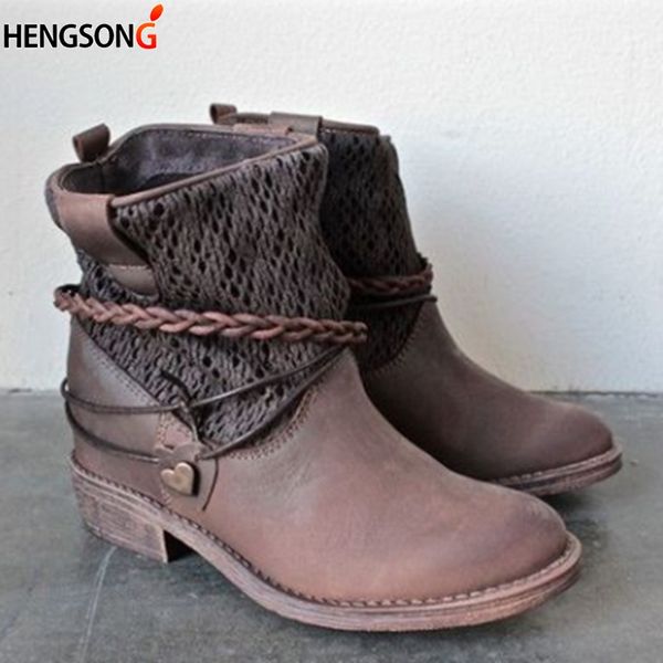women boots leather lace buckle straps ankle boots punk gothic style round toe short female mujer zapatos plus size, Black
women boots leather lace buckle straps ankle boots punk gothic style round toe short female mujer zapatos plus size, Black