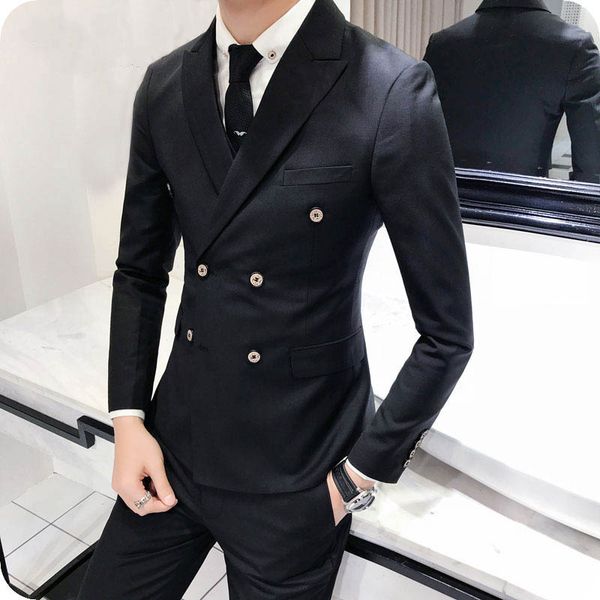 tailor double breasted black men suit slim fit man blazer jacket peaked lapel 2piece latest coat pants designs costume homme terno masculino, Black;gray
tailor double breasted black men suit slim fit man blazer jacket peaked lapel 2piece latest coat pants designs costume homme terno masculino, Black;gray