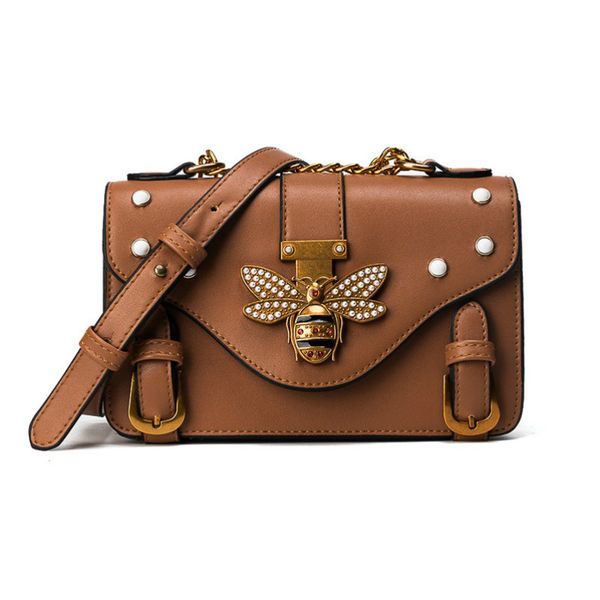 

designer luxury handbag crossbody bag for women leather luxury handbag bag designer ladies shoulder bag sac a main fashion bee decoration 2