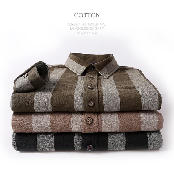 men's casual shirts 2021 spring large striped shirt fashion slim fit japanese wind male growing sleeve brand clothing, White;black
men's casual shirts 2021 spring large striped shirt fashion slim fit japanese wind male growing sleeve brand clothing, White;black