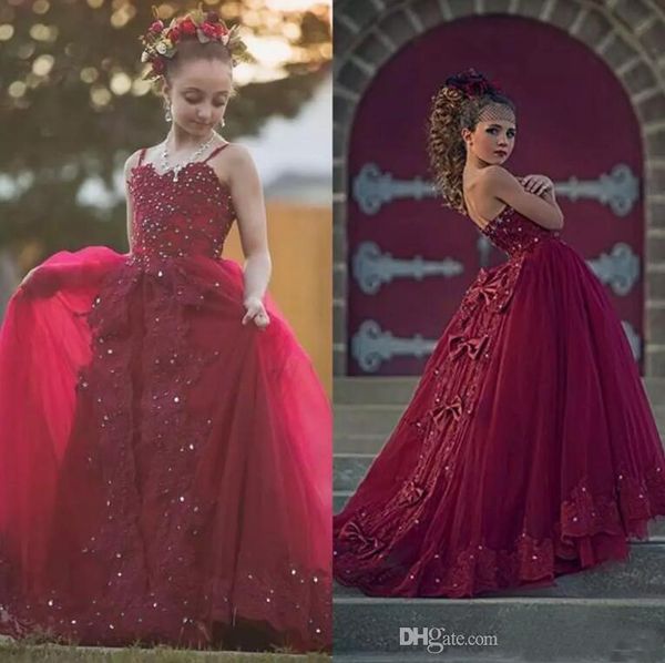 2020 new arrival wine red lace girls pageant dresses spaghetti straps applique beaded kids formal wear christmas party gowns, White;red
2020 new arrival wine red lace girls pageant dresses spaghetti straps applique beaded kids formal wear christmas party gowns, White;red