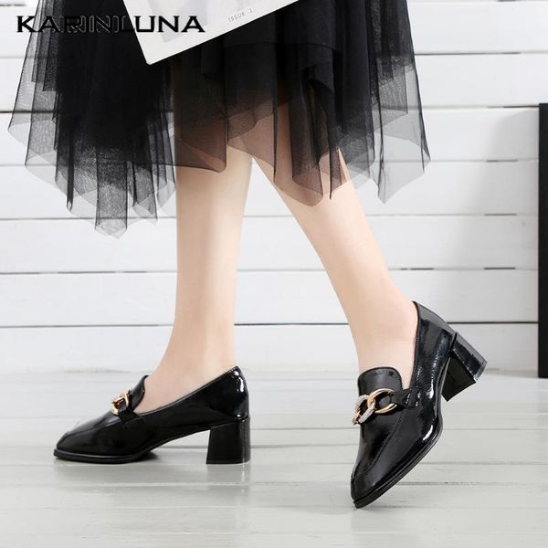 karin new fashion square toe metal decoration square heels genuine leather women's shoes skin pumps, Black
karin new fashion square toe metal decoration square heels genuine leather women's shoes skin pumps, Black