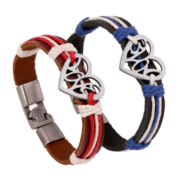 alloy hearts leather braided bracelet couples jewelry lovers bracelet with leather wholesale retro, Golden;silver
alloy hearts leather braided bracelet couples jewelry lovers bracelet with leather wholesale retro, Golden;silver