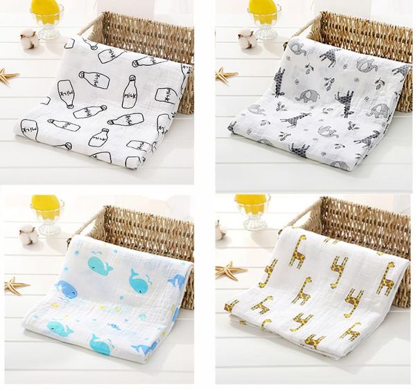 110*120cm Muslin 100% Cotton Baby Blanket Baby Swaddles Blankets Newborn Bath Gauze Infant Wrap Sleepsack Stroller Cover Mat