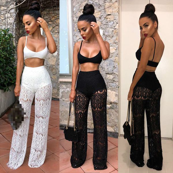 mesh women 2 piece outfit set ladies sleeveless tank and lace long pants set summer clubwear women casual outfit, White
mesh women 2 piece outfit set ladies sleeveless tank and lace long pants set summer clubwear women casual outfit, White