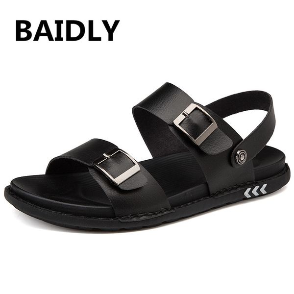 new men leather sandals breathable comfortable summer sandals shoes fashion flat leather male slippers, Black
new men leather sandals breathable comfortable summer sandals shoes fashion flat leather male slippers, Black