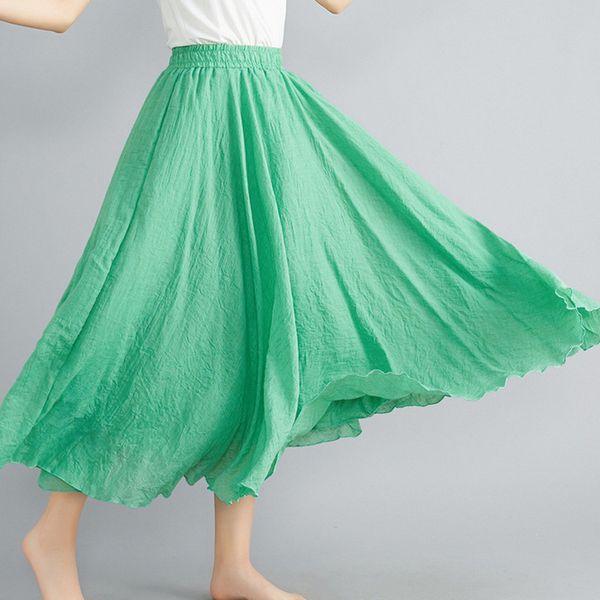 pleated skirt skirts womens women elastic waist light soft solid cotton linen loose long styled a-line skirt falda mujer saias, Black
pleated skirt skirts womens women elastic waist light soft solid cotton linen loose long styled a-line skirt falda mujer saias, Black