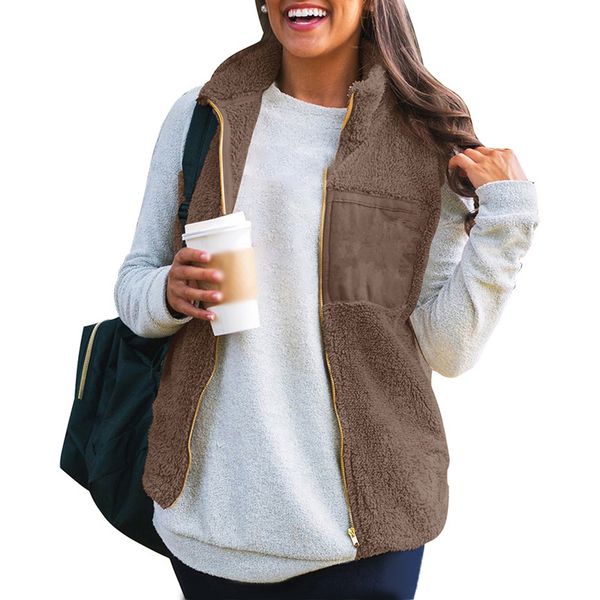autumn & winter women's vest casual warm plush coat vest sleeveless zipper slim fit ladies, Black;brown
autumn & winter women's vest casual warm plush coat vest sleeveless zipper slim fit ladies, Black;brown