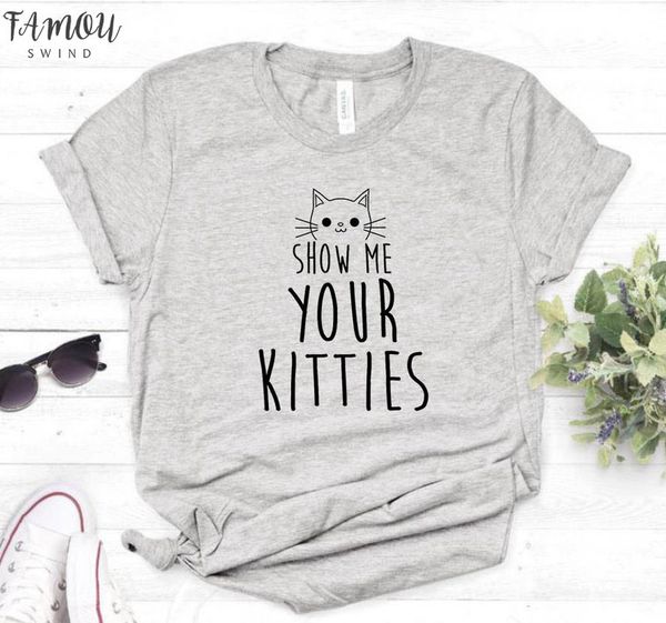 show me your kitties cat print women casual cotton hipster funny t shirt for girl tee 6 colors drop ba, White
show me your kitties cat print women casual cotton hipster funny t shirt for girl tee 6 colors drop ba, White