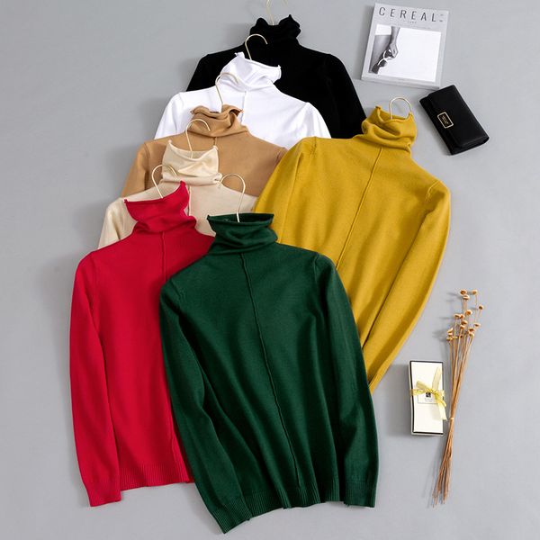 hlbcbg pile collar women turtleneck sweater autumn winter slim school girl pullover sweaters long sleeve flat knit jumper, White;black
hlbcbg pile collar women turtleneck sweater autumn winter slim school girl pullover sweaters long sleeve flat knit jumper, White;black