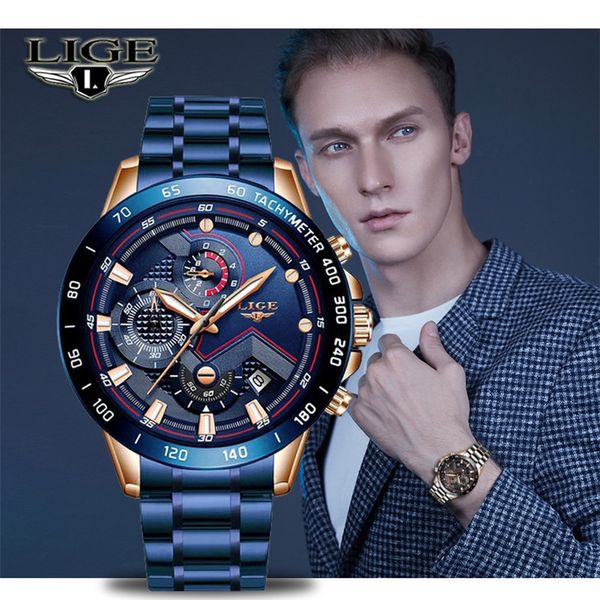lige new blue fashion business clock mens watches brand luxury all steel chronograph quartz gold watch men relogio masculino, Slivery;brown
lige new blue fashion business clock mens watches brand luxury all steel chronograph quartz gold watch men relogio masculino, Slivery;brown