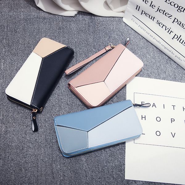 wallet women 2020 new fashion long thin card bag fashion student splicing small wallet money