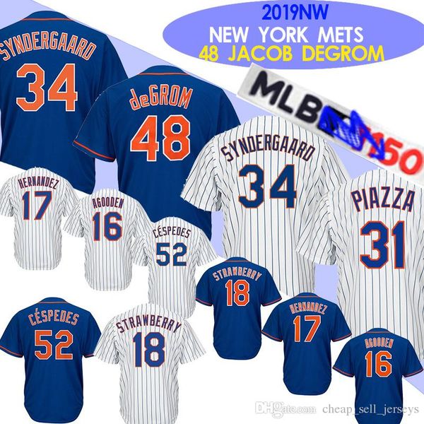 48 DeGrom jerseys 34 Noah 31 jersey Mets baseball jersey 18 Darryl Strawberry new2019 patch 150 th
48 DeGrom jerseys 34 Noah 31 jersey Mets baseball jersey 18 Darryl Strawberry new2019 patch 150 th